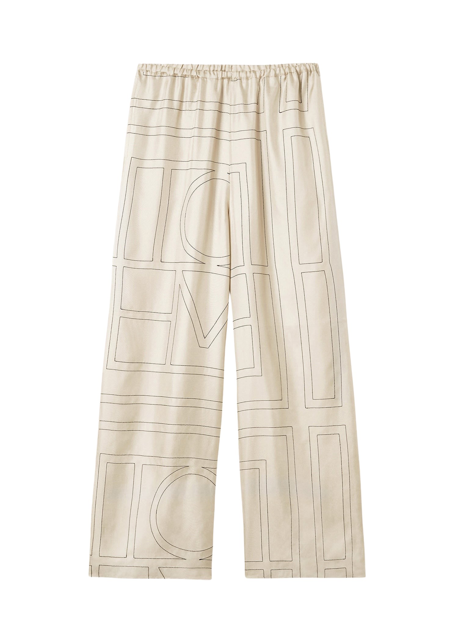 Toteme Monogram silk pj bottoms ivory