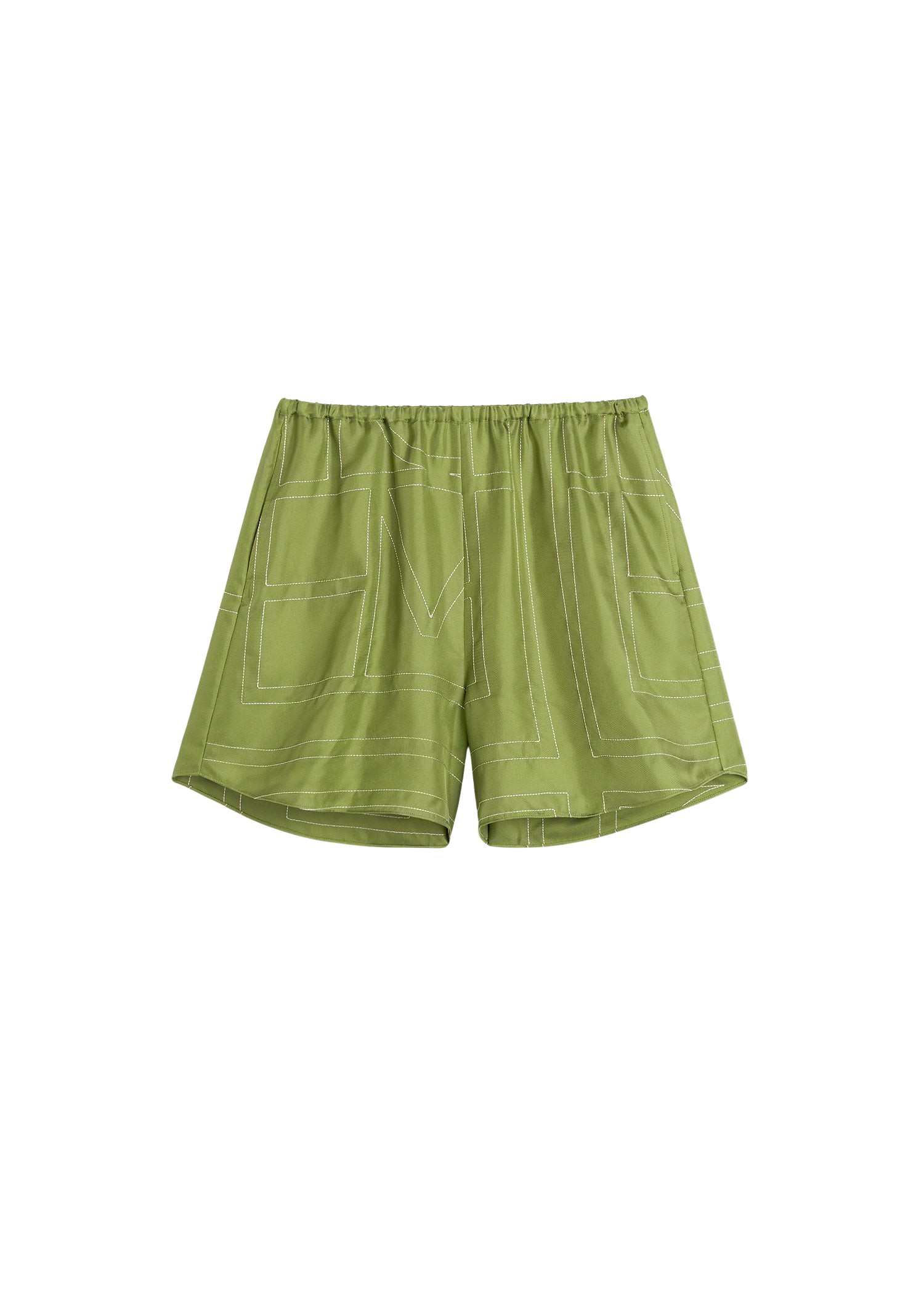 Toteme Monogram silk pj shorts laurel