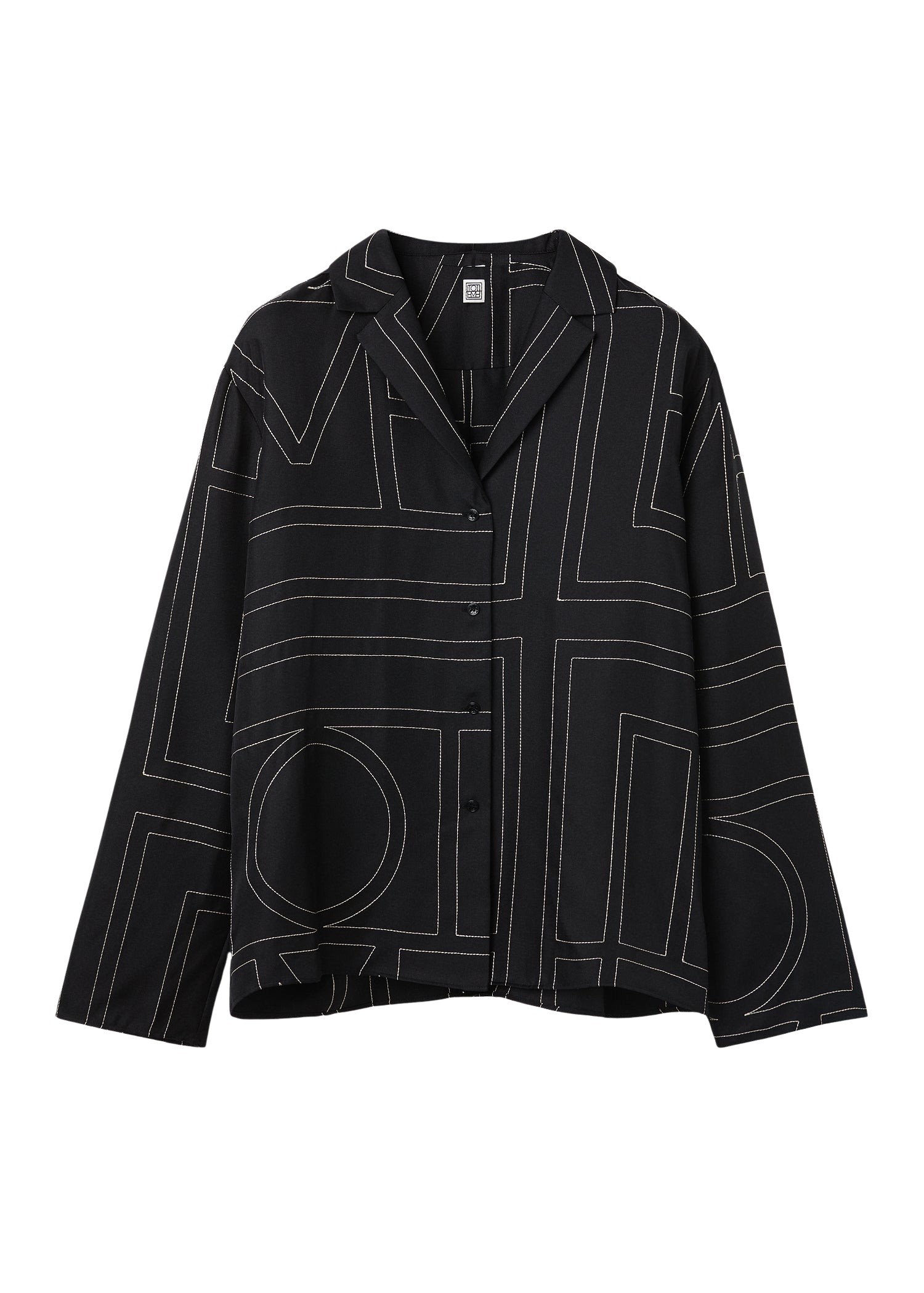 Toteme Monogram silk pj top black