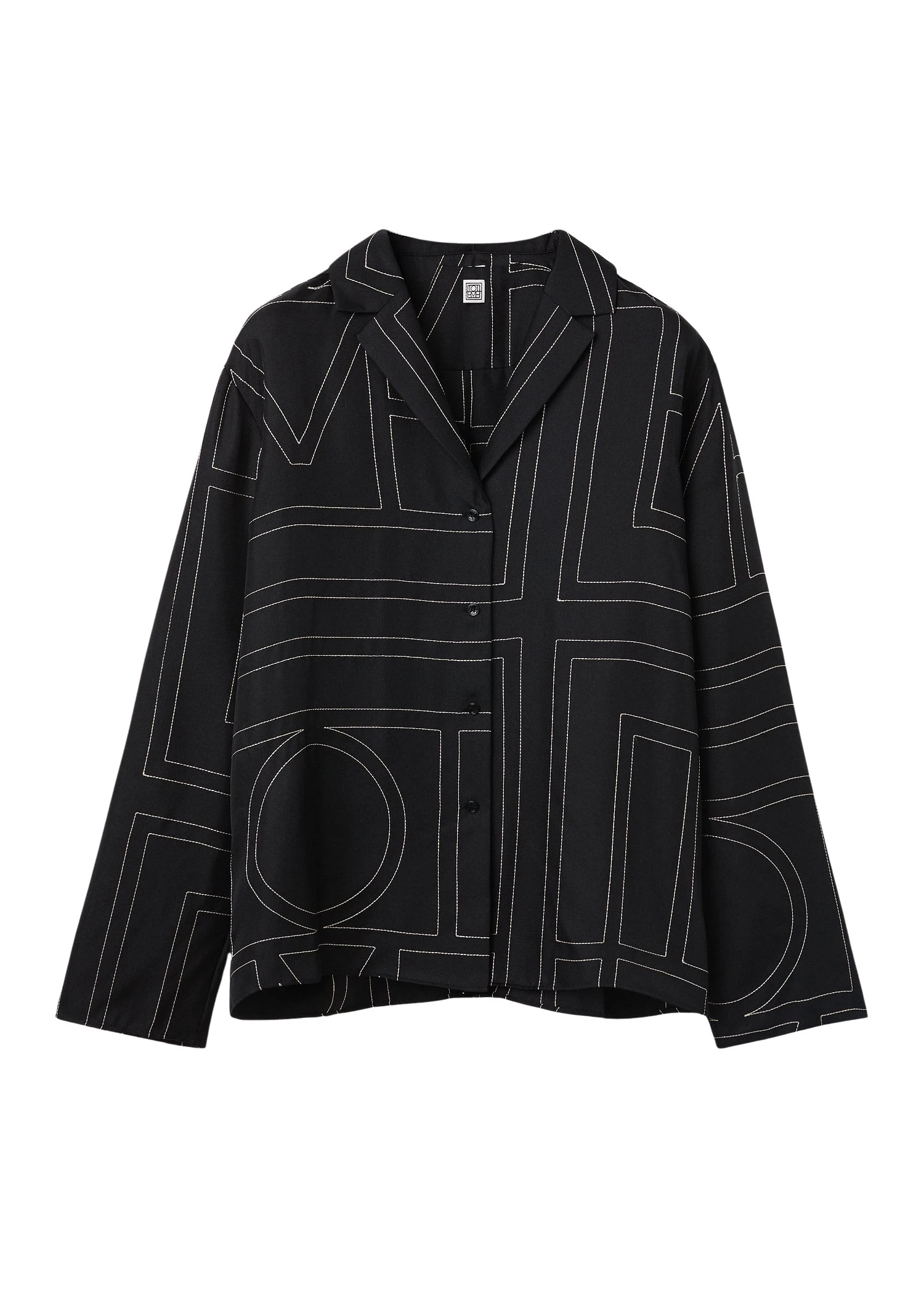 Toteme-Monogram-silk-pj-top-black-562624_nobg Toteme Tops luxury Clothing from Luxury Handbags Marketplace