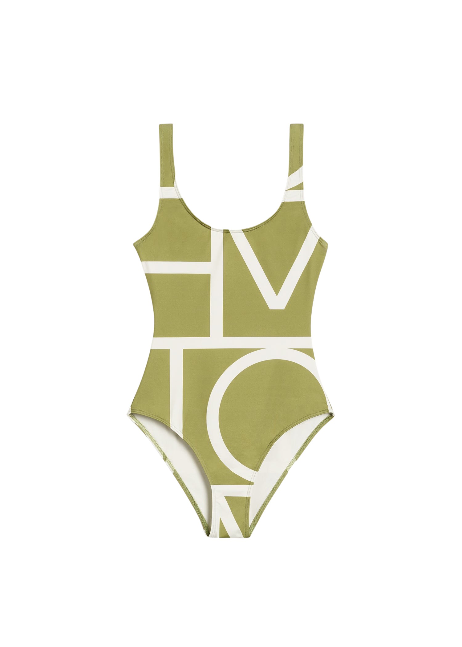 Toteme Monogram swimsuit melon/ecru