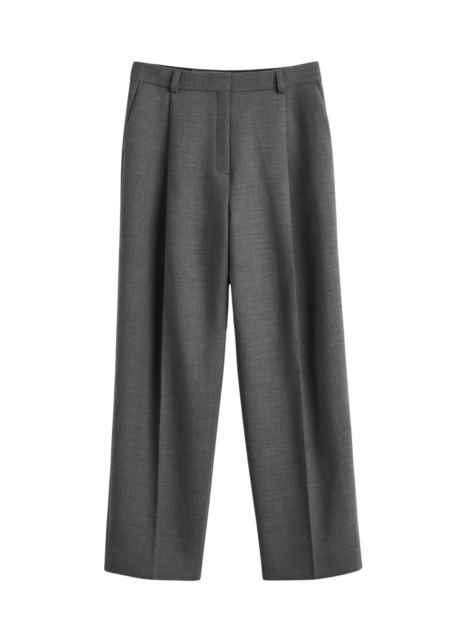 Toteme Pleated straight trousers grey melange