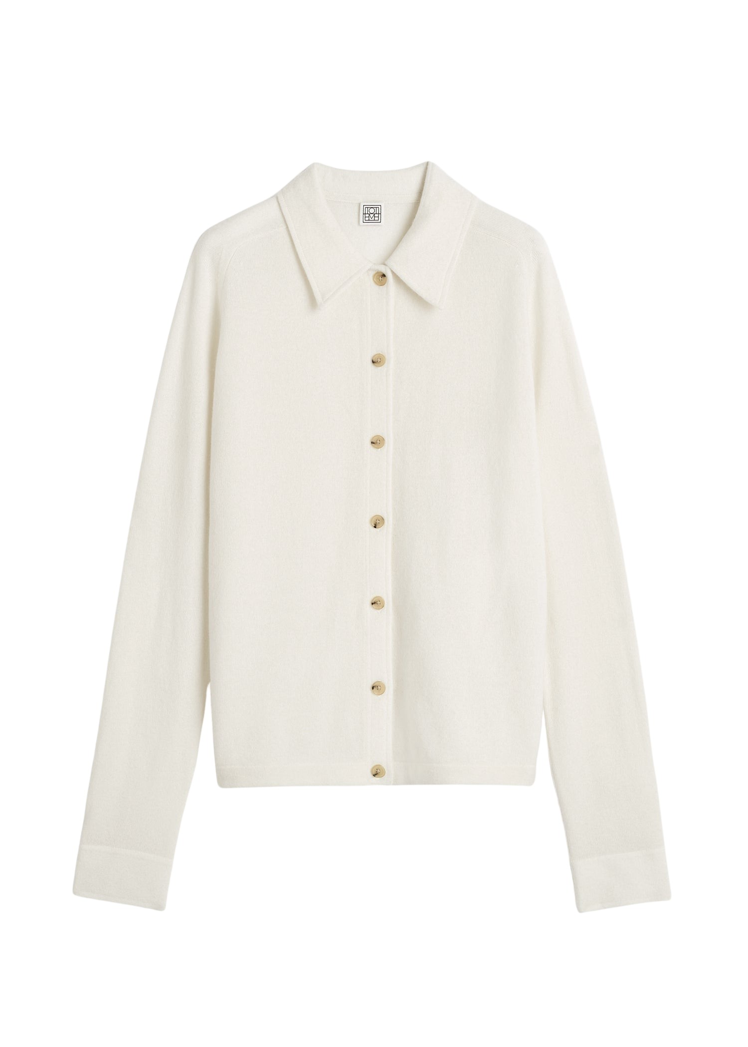 Toteme Raglan-sleeve cashmere cardigan talc