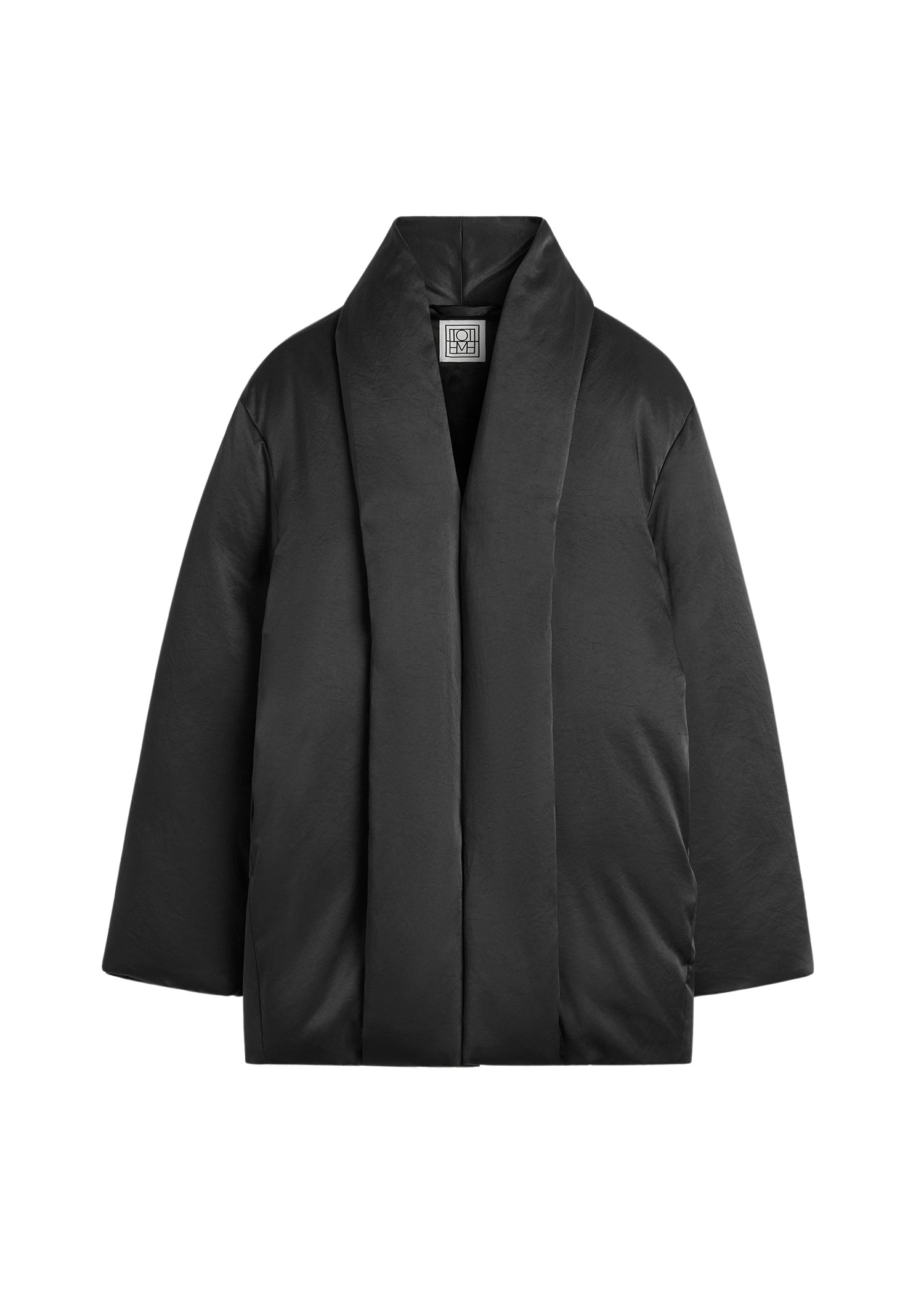 Toteme Satin puffer jacket black