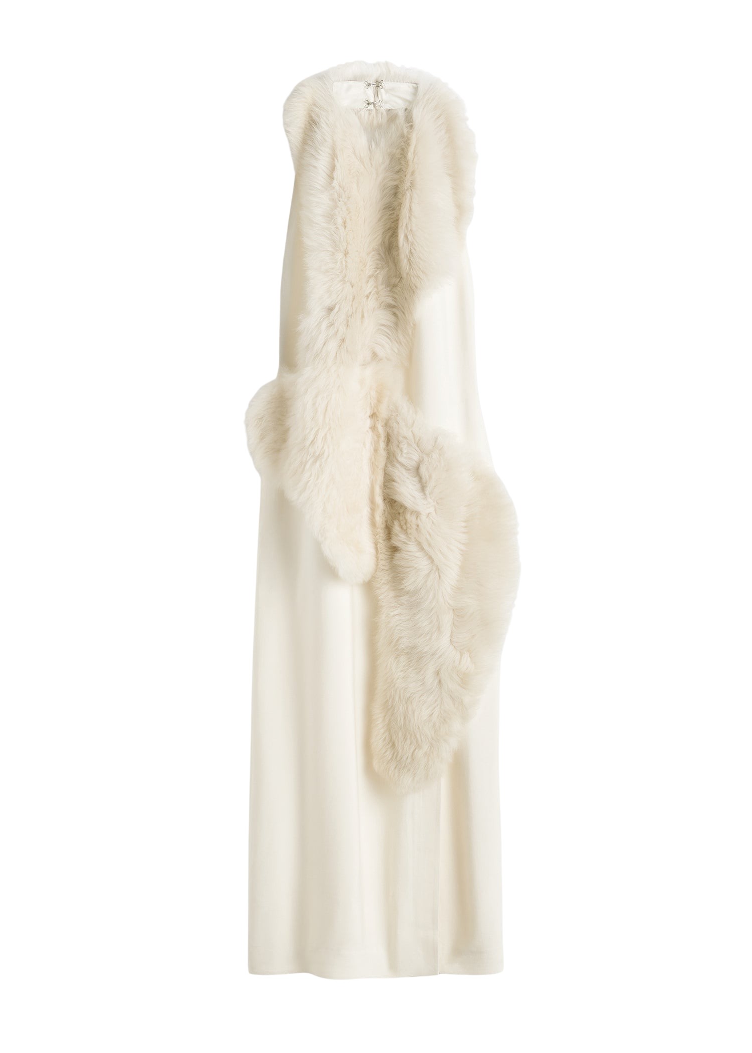 Toteme Shearling appliqué dress macadamia