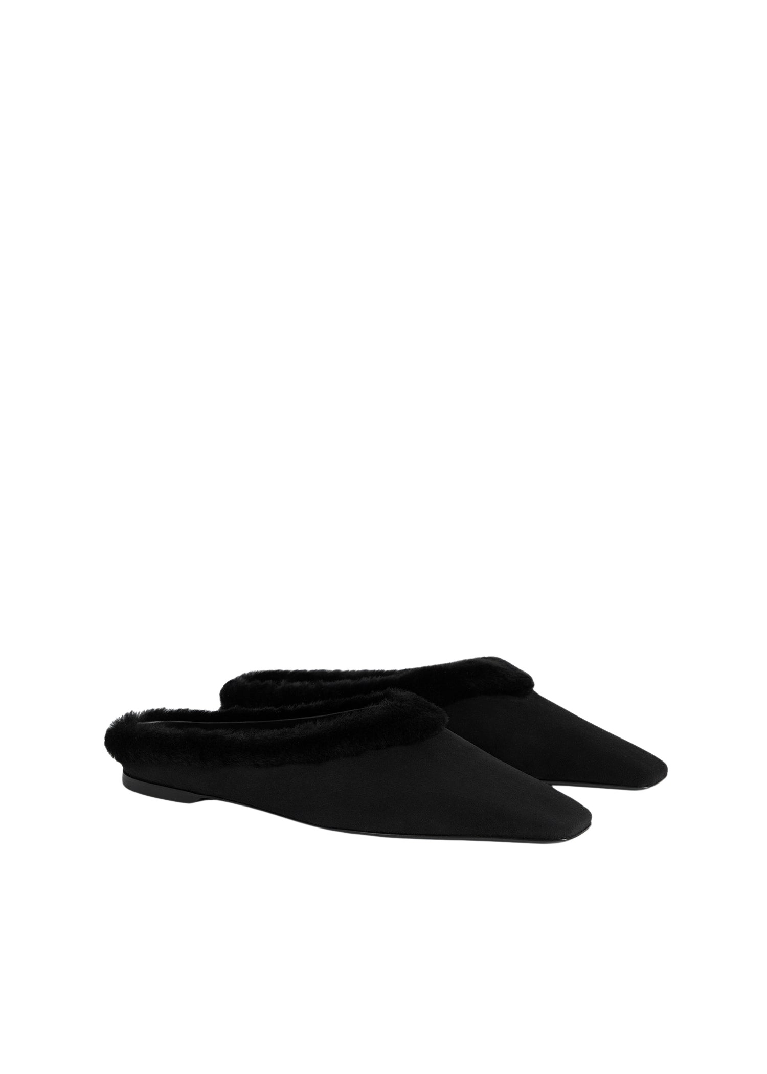Toteme Shearling-edge slippers black
