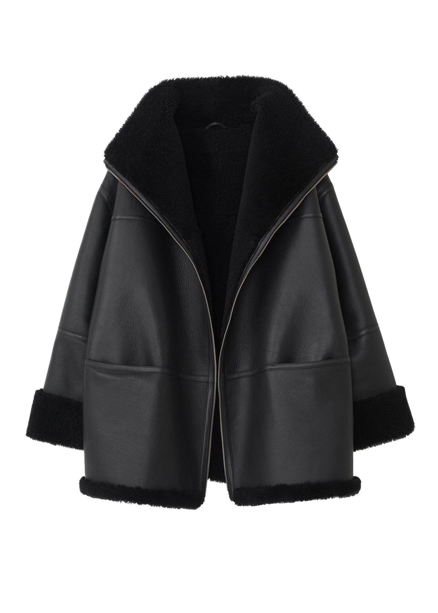 Toteme Signature shearling jacket black