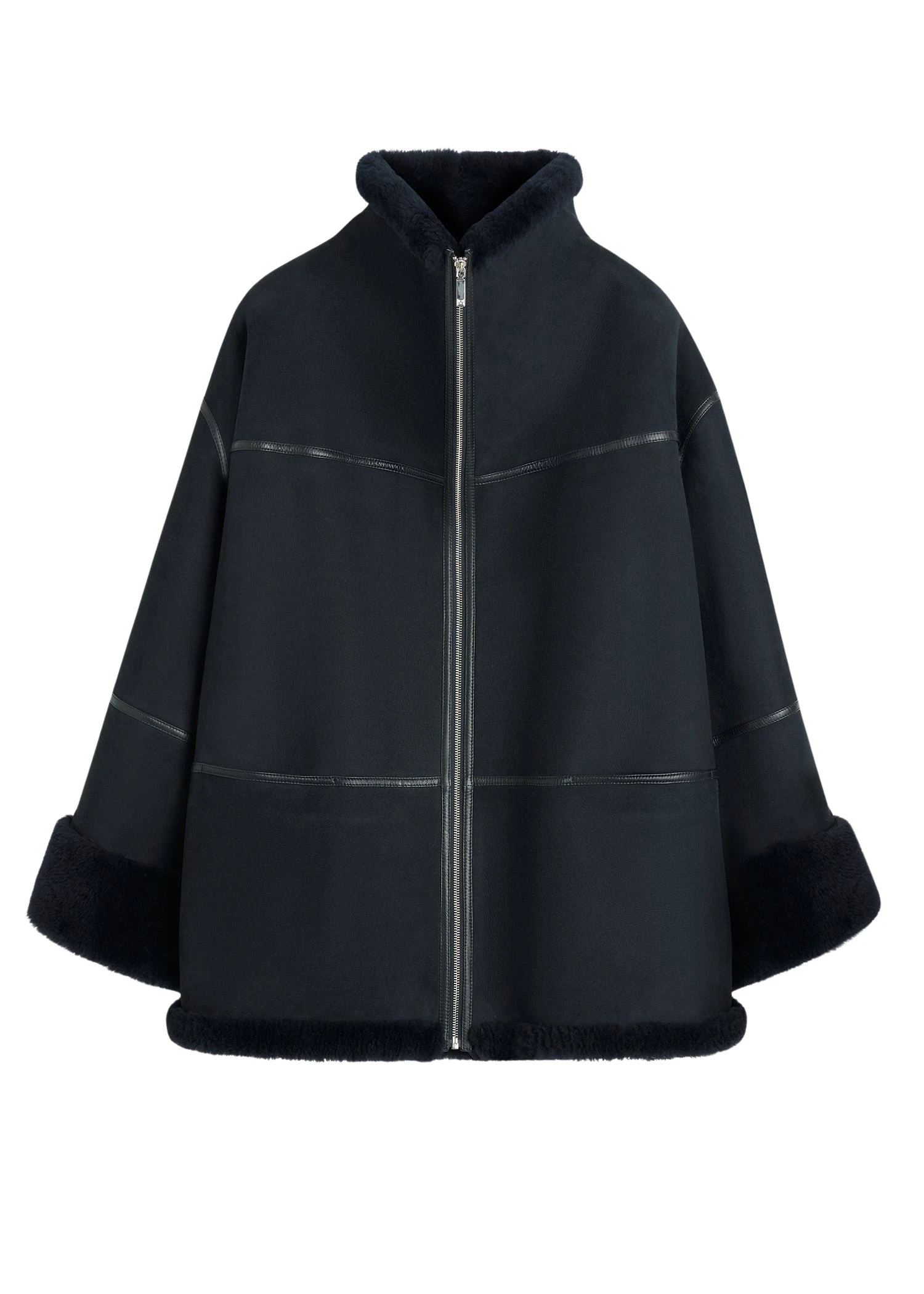 Toteme-Signature-shearling-jacket-navy-571083_nobg Toteme Jackets luxury Clothing from Luxury Handbags Marketplace