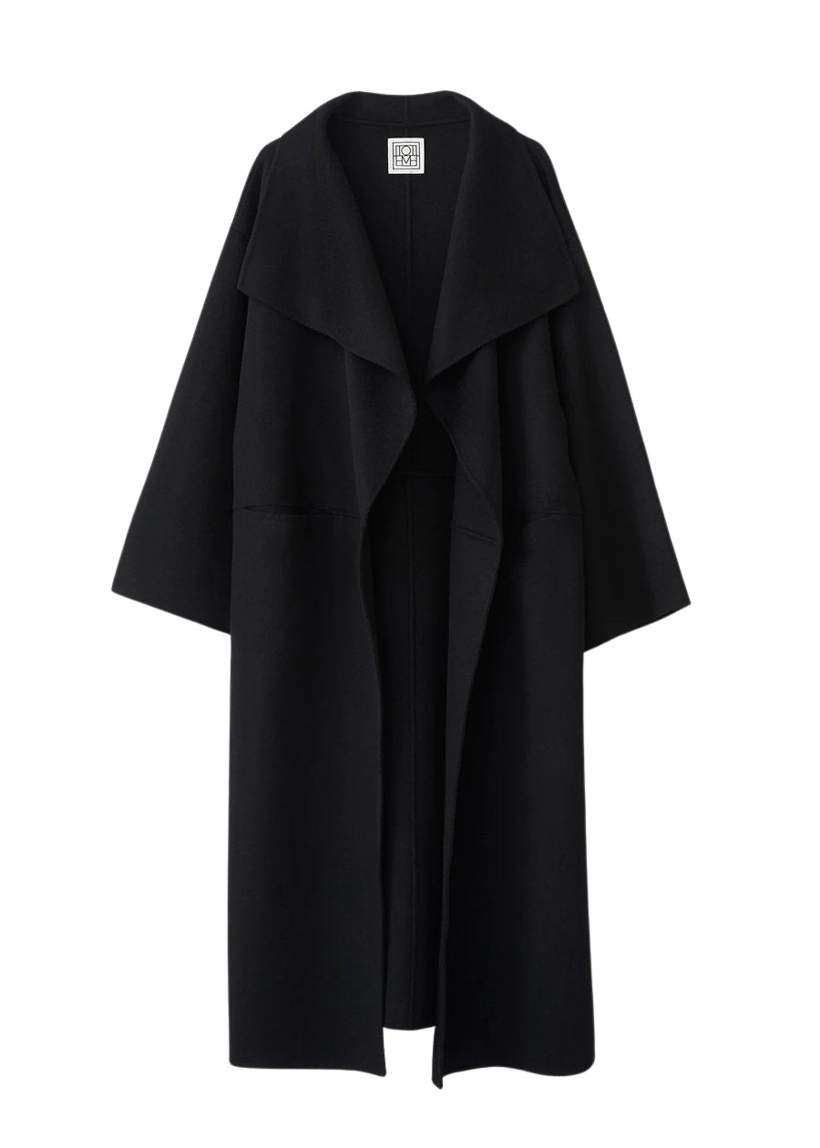 Toteme Signature wool cashmere coat black