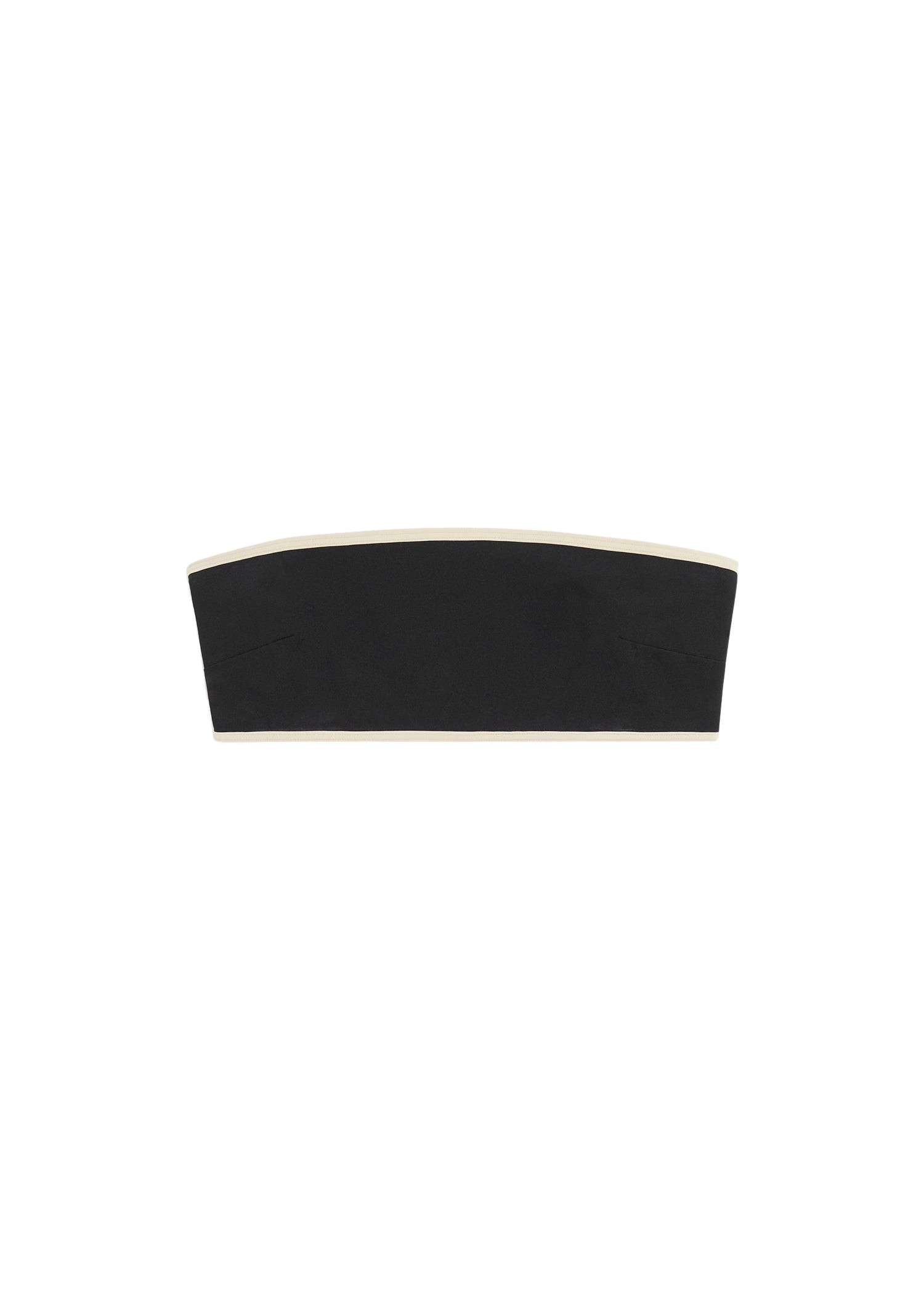 Toteme Stripe edge strapless bikini top black