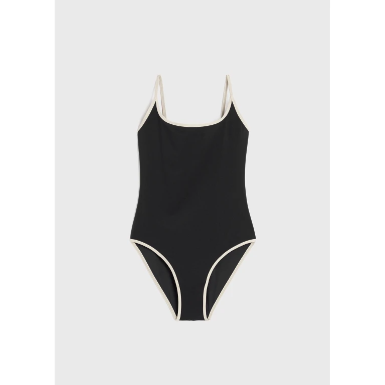 Toteme Stripe edge swimsuit black