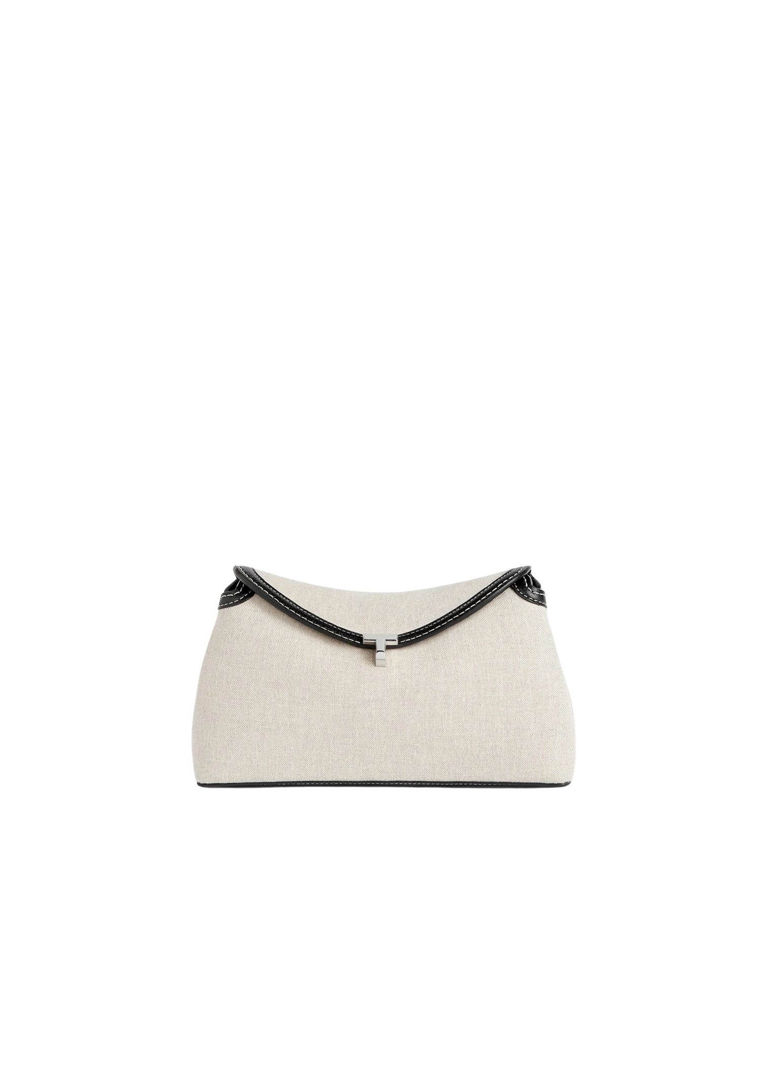 Toteme-T-Lock-canvas-clutch-ecrublack-588017_nobg Toteme Bags luxury Bags from Luxury Handbags Marketplace