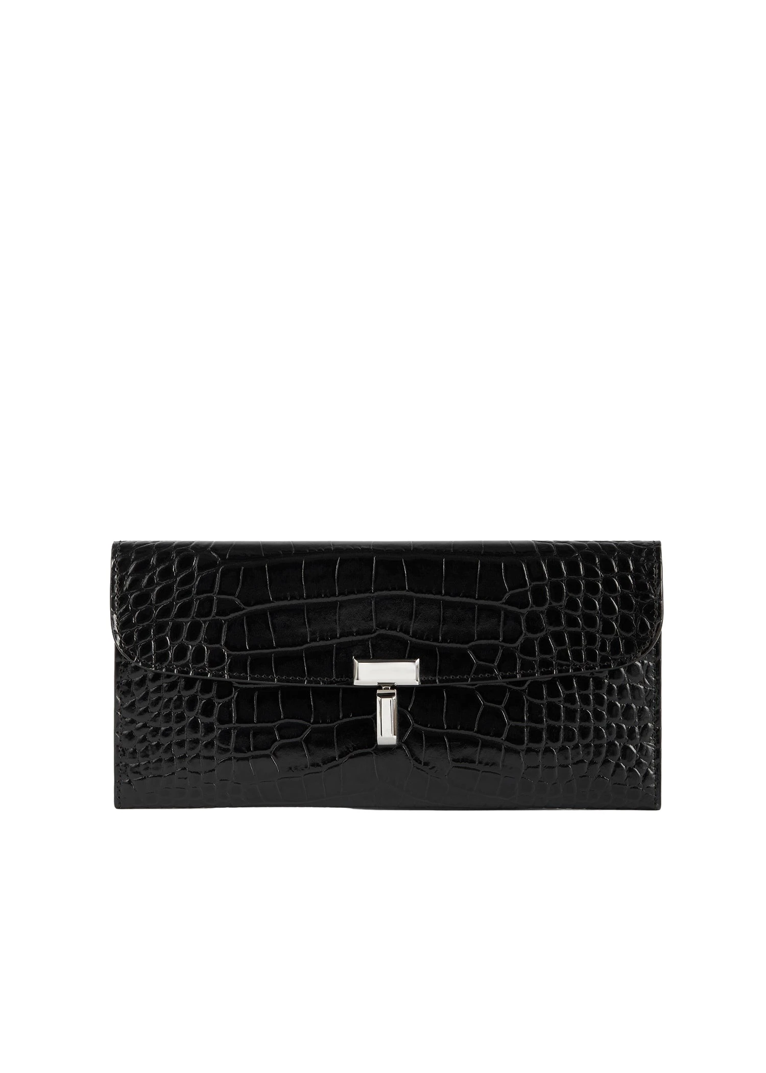 Toteme-T-Lock-croco-embossed-wallet-black-523246_nobg Toteme Accessories luxury Accessories from Luxury Handbags Marketplace