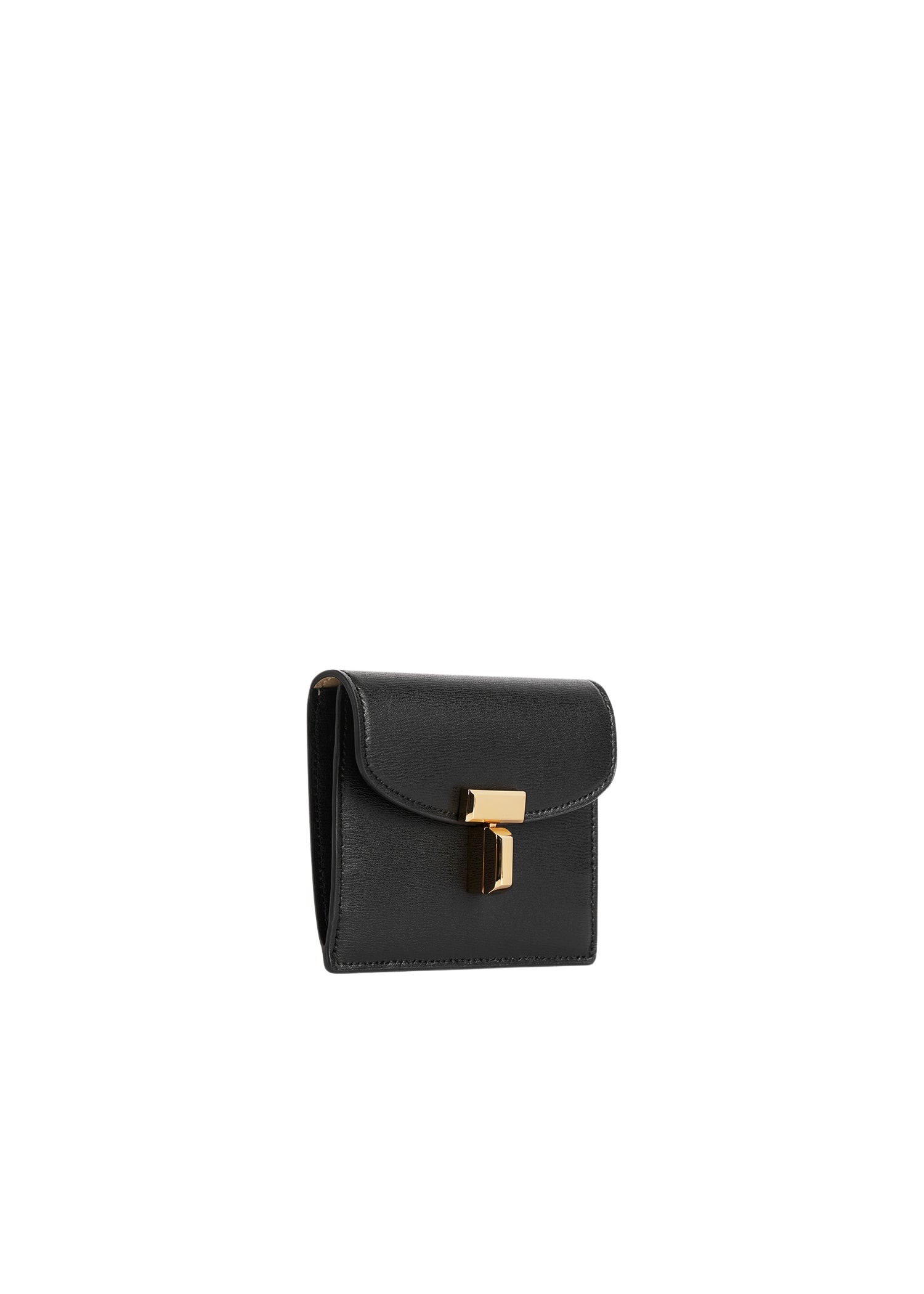 Toteme T-Lock leather cardholder black Knit