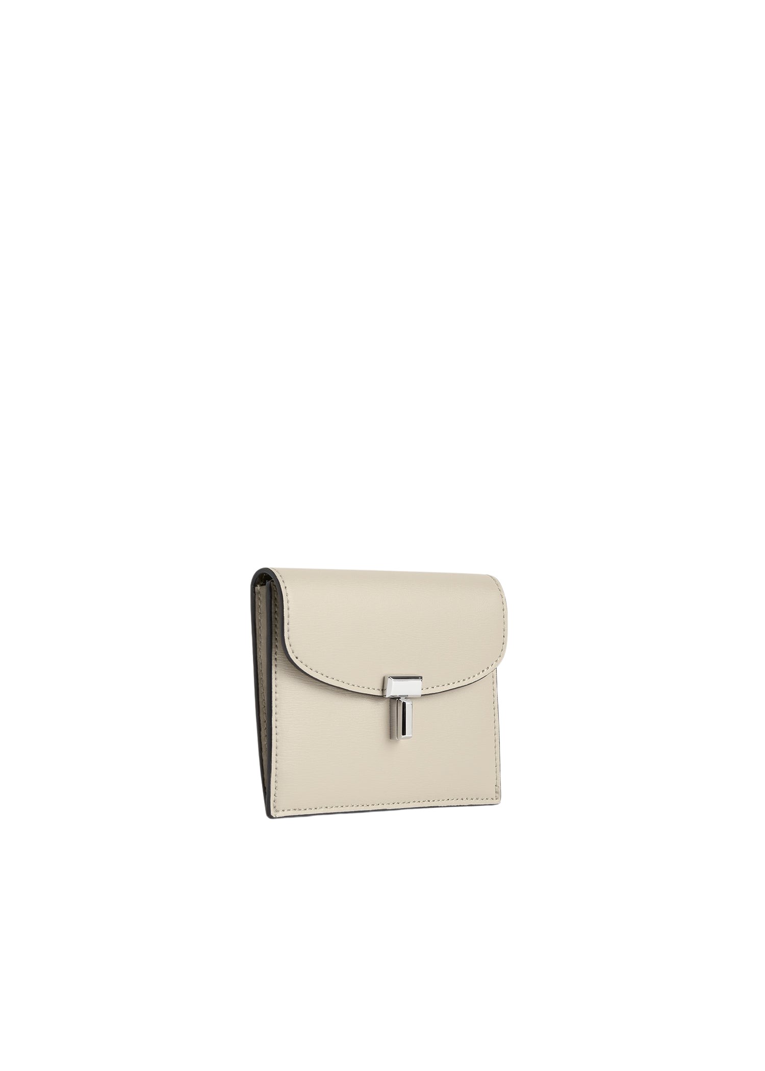 Toteme T-Lock leather cardholder fawn Knit