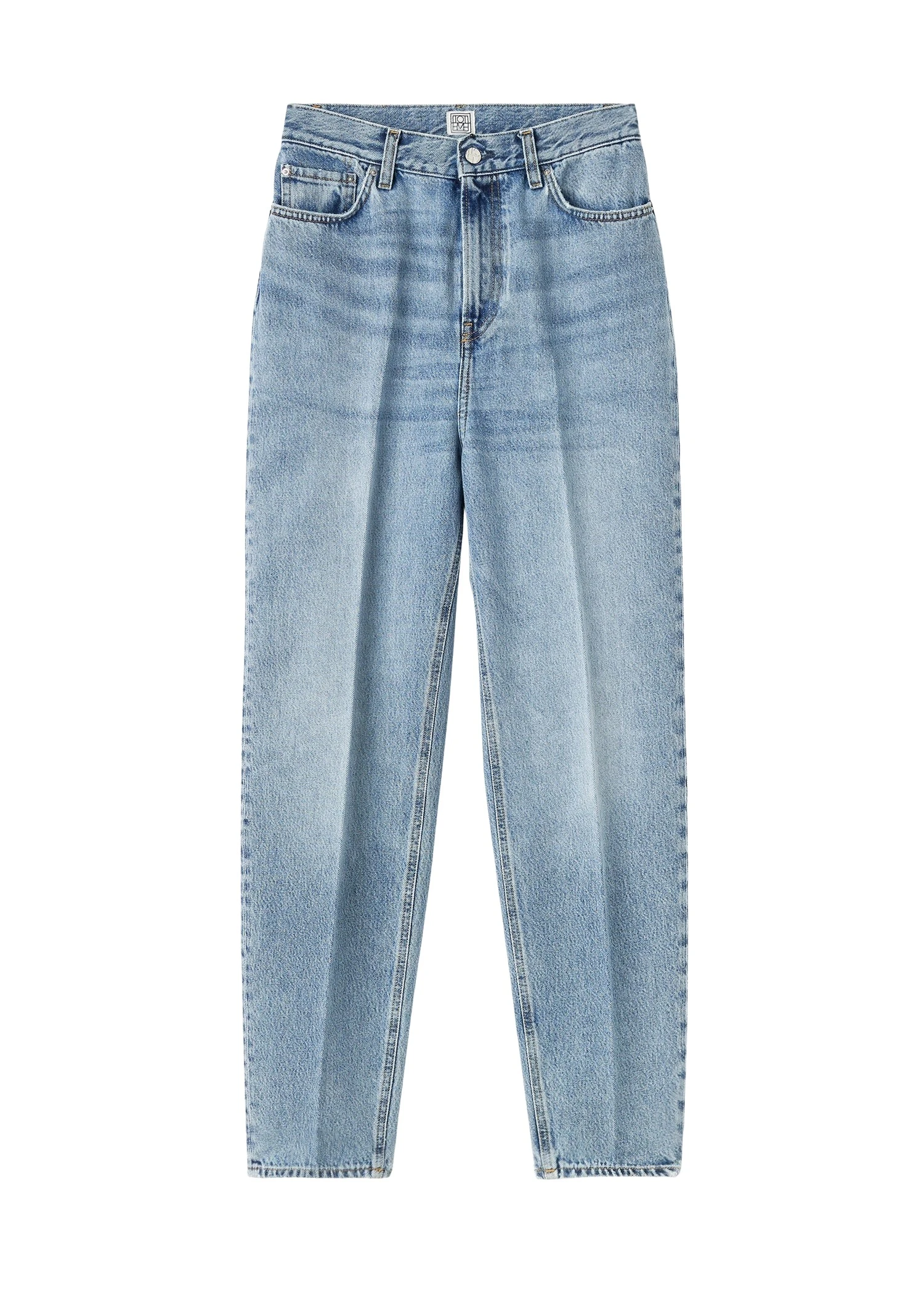 Toteme-Tapered-leg-denim-worn-blue-571310_nobg Toteme Pants luxury Clothing from Luxury Handbags Marketplace