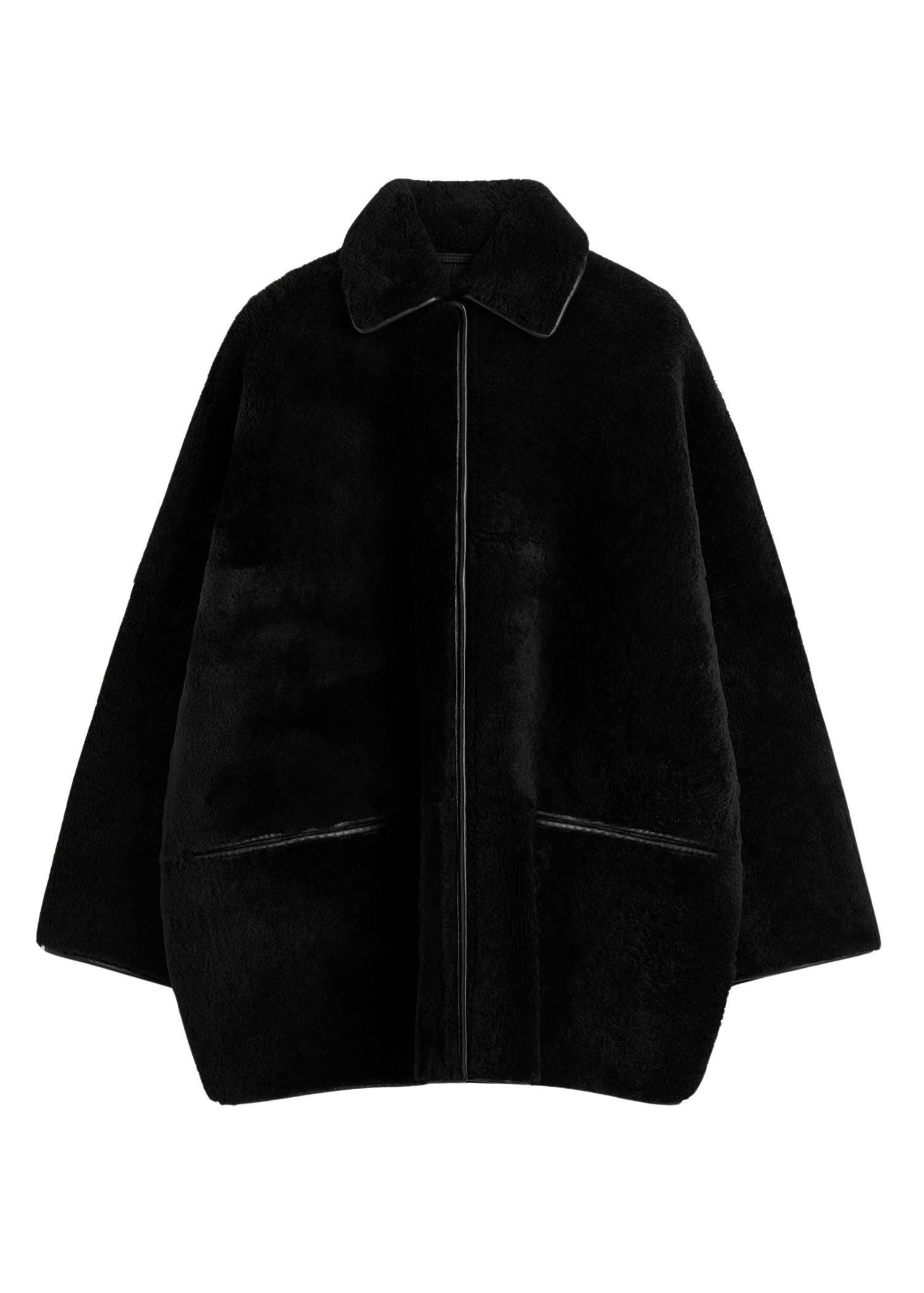 Toteme Teddy shearling overshirt jacket black