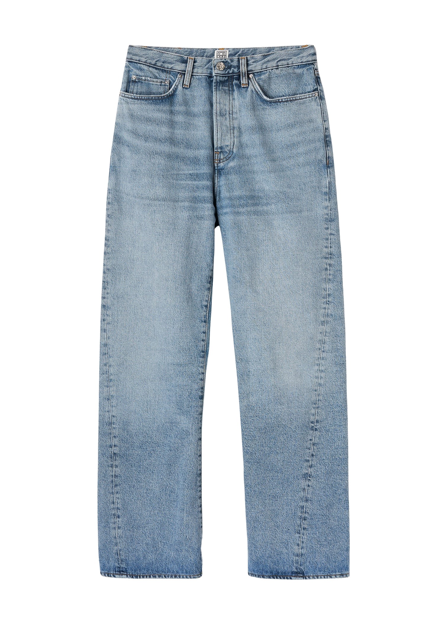 Toteme Twisted seam denim full length worn blue