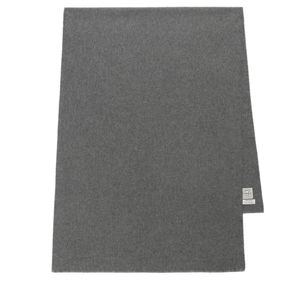 Toteme Wide classic wool scarf mid grey