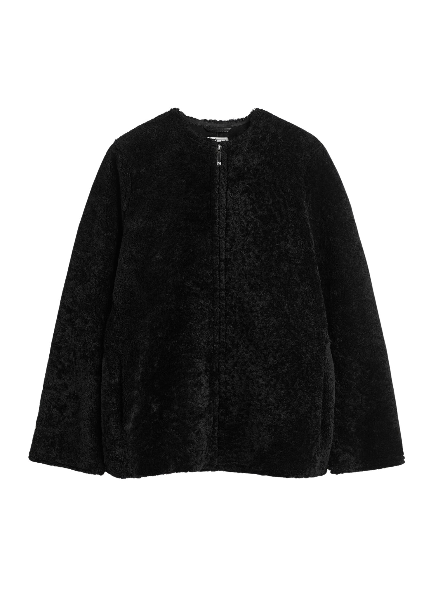 Toteme Zipped teddy shearling jacket black