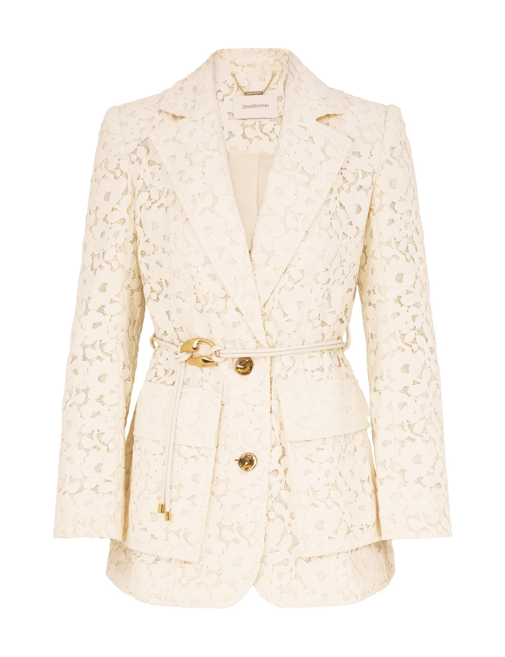Zimmermann Illuminate Lace Belted Jacket