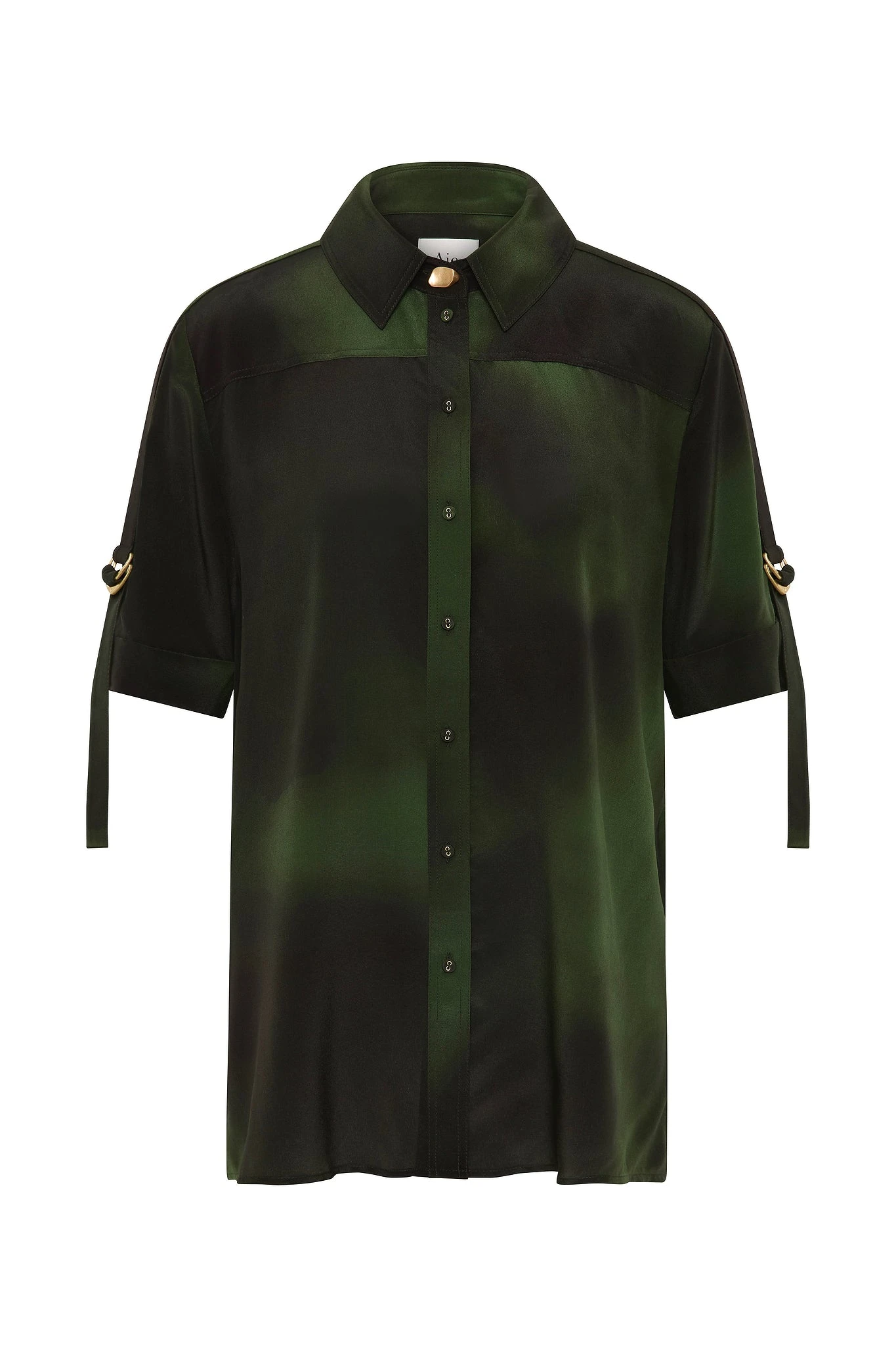 Aje-Glaze-Silk-Shirt Aje Green Tops