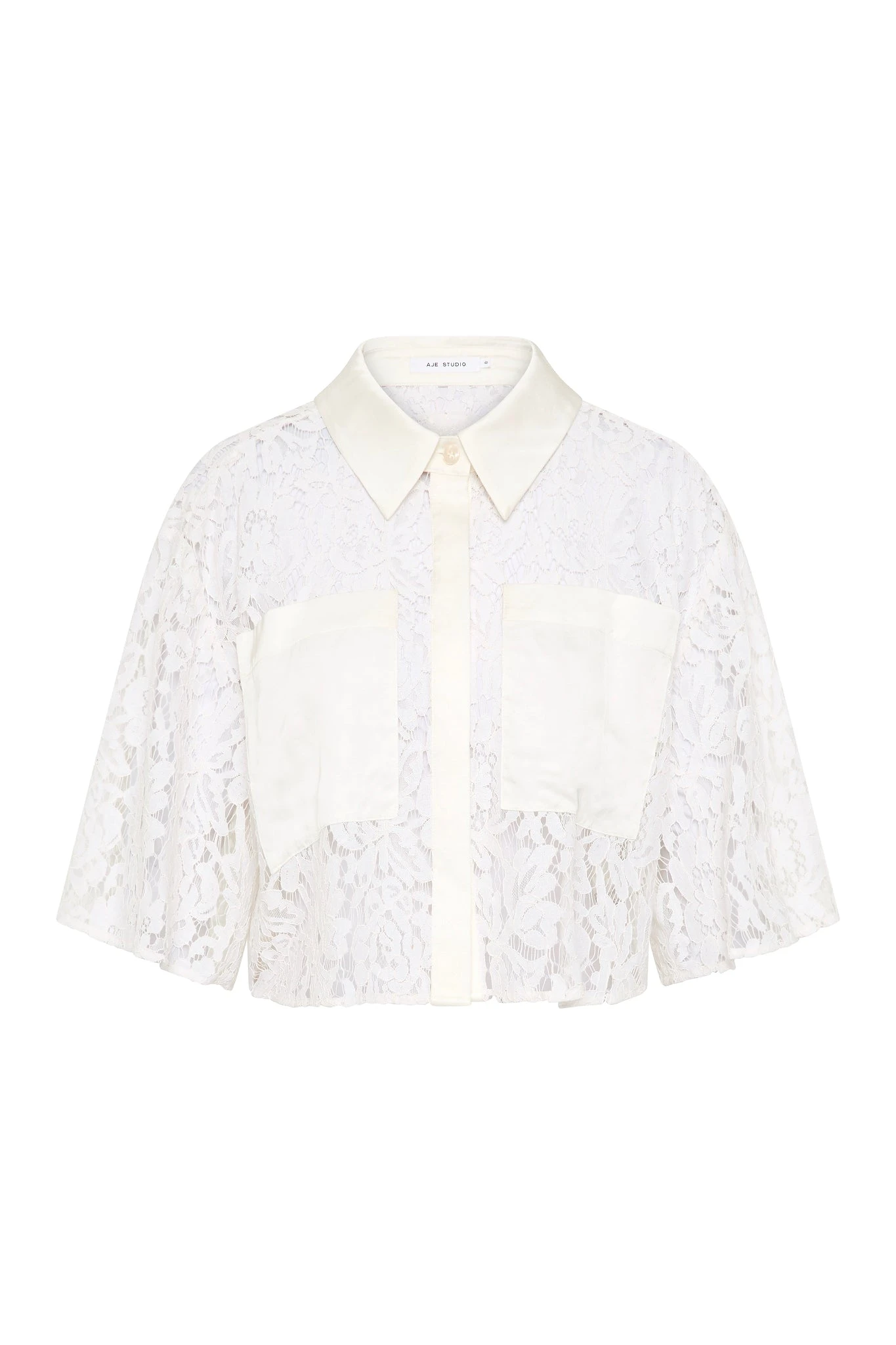 Aje-Kosmo-Lace-Shirt Aje White Tops