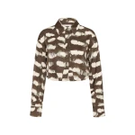 Aje-Willow-Cropped-Shirt Aje Brown Tops