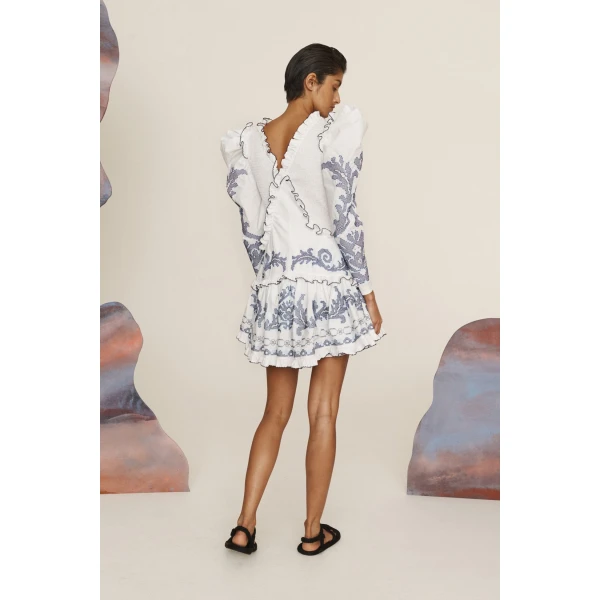 Alemais Hazel Embroidered Mini Dress