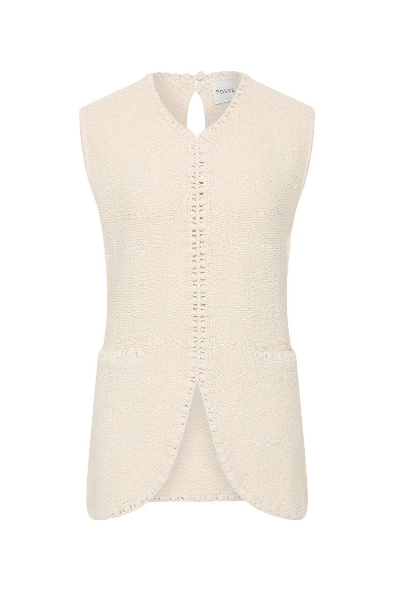 Posse The label Harlan Vest - Cream Posse The label Clothing