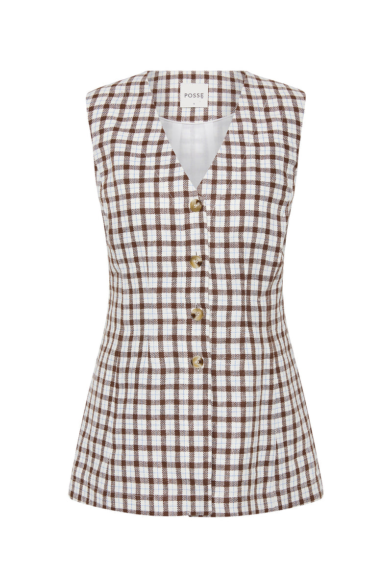 Posse The label Lori Vest – Chocolate Plaid