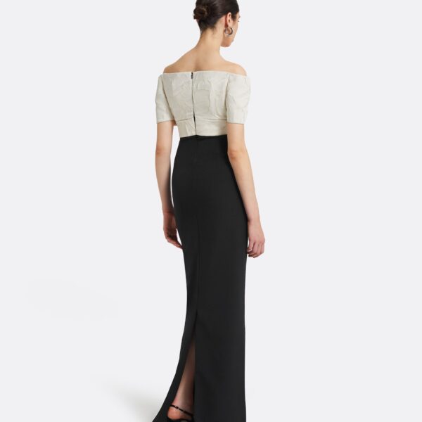 Safiyaa Abike Ivory & Black Long Dress, view 3