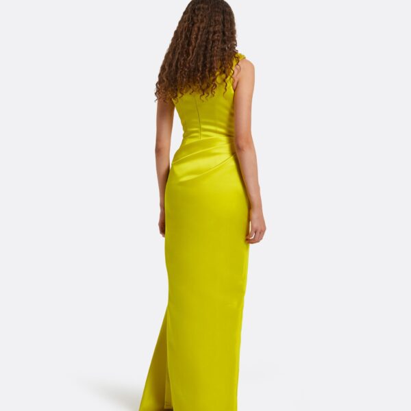 Safiyaa Akbel Chartreuse Long Dress, view 3