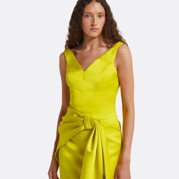Safiyaa Akbel Chartreuse Long Dress, view 4