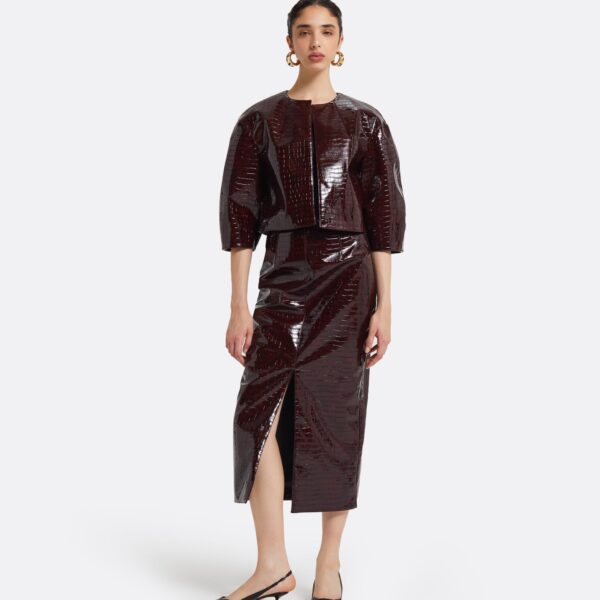 Safiyaa Aykin Burgundy Skirt, view 2