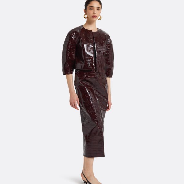 Safiyaa Aykin Burgundy Skirt, view 5
