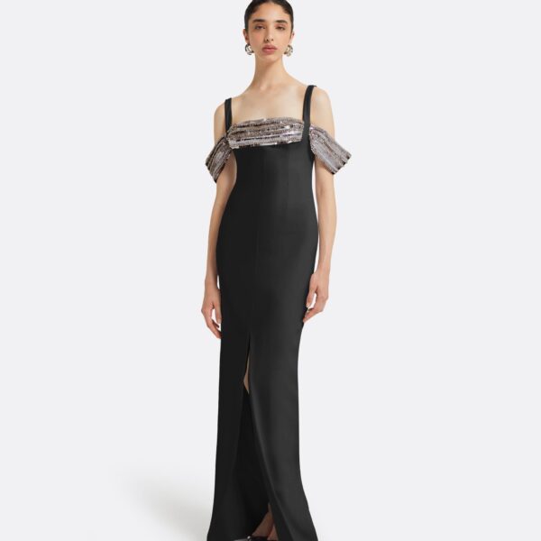 Safiyaa Dilek Black Long Dress, view 2
