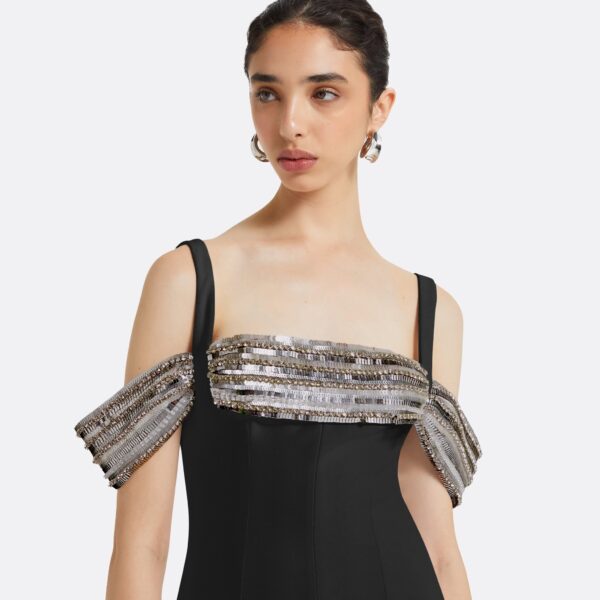 Safiyaa Dilek Black Long Dress, view 4