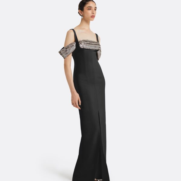 Safiyaa Dilek Black Long Dress, view 5