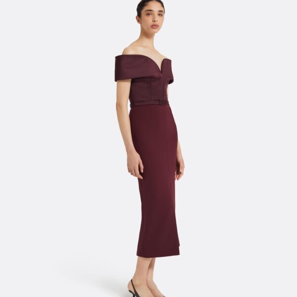 Safiyaa Ebren Wine Midi Dress, view 5