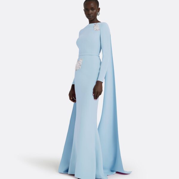 Safiyaa Ginevra Pale Blue Long Dress, view 5