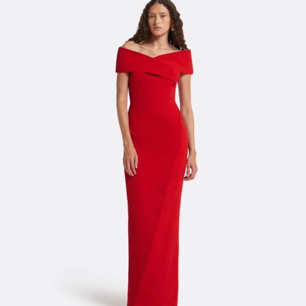 Safiyaa Gokce Dazzling Red Long Dress, view 2