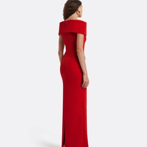 Safiyaa Gokce Dazzling Red Long Dress, view 5