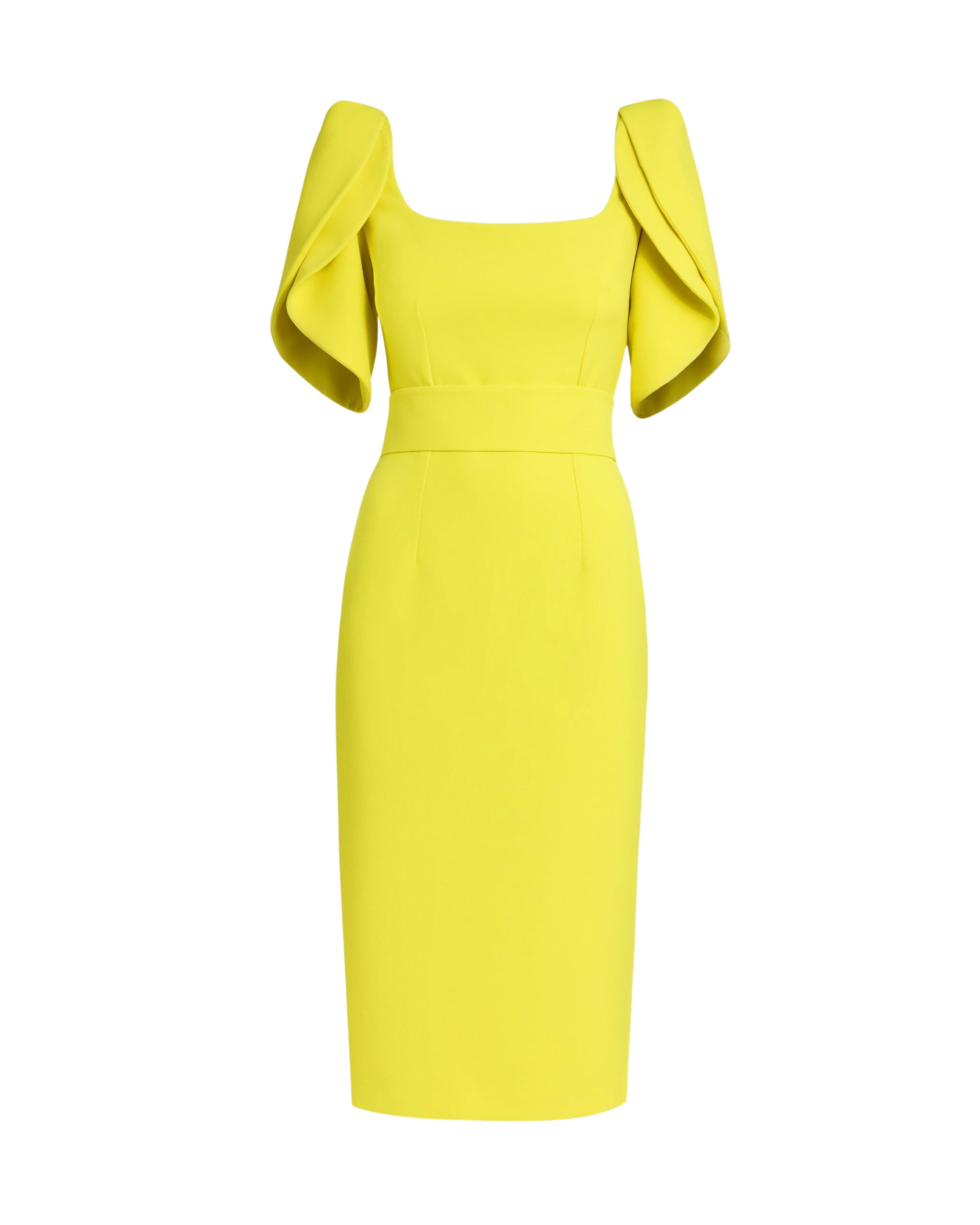 Safiyaa Joan Chartreuse Midi Dress