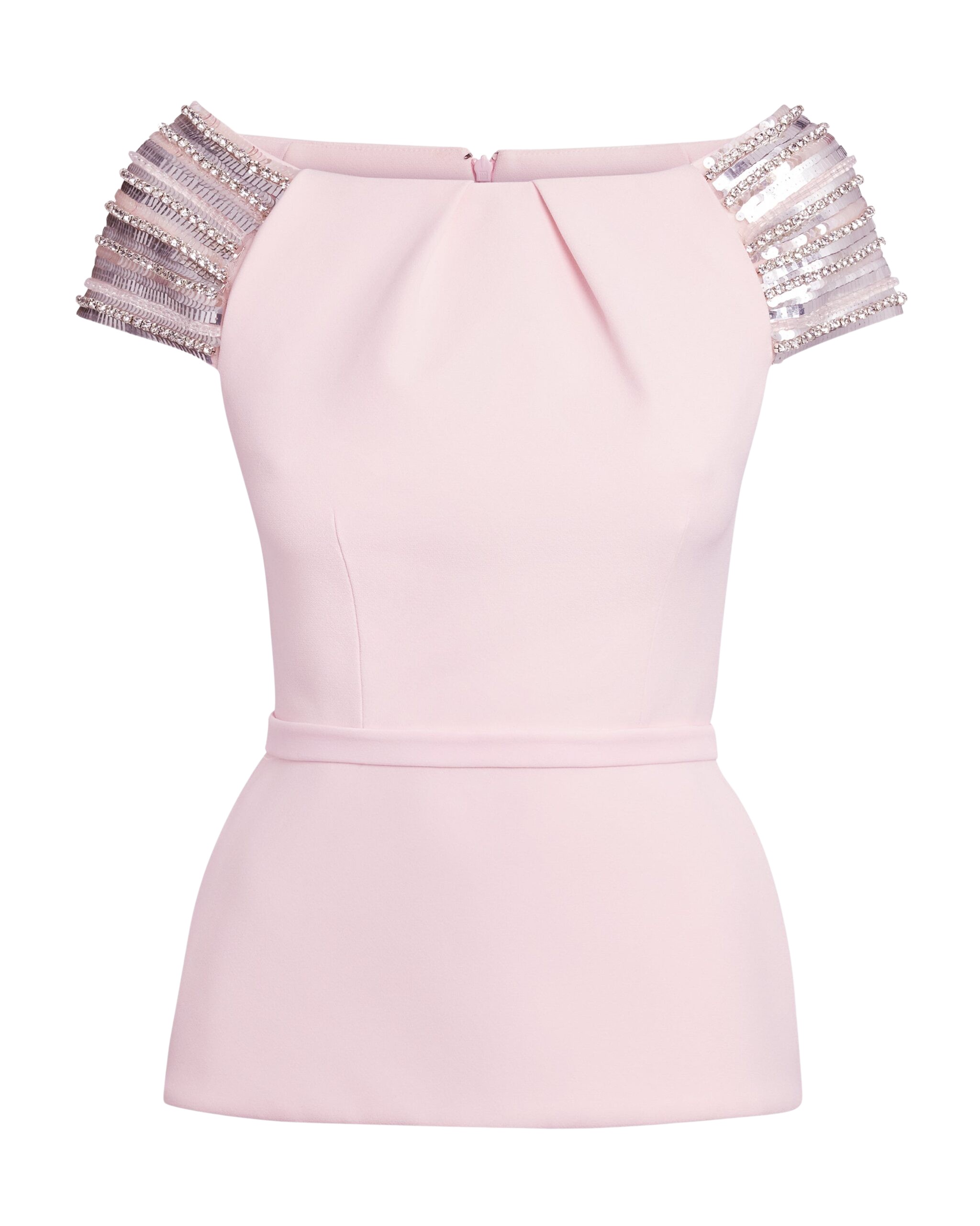 Safiyaa Kitty Barely Pink Embroidered Top