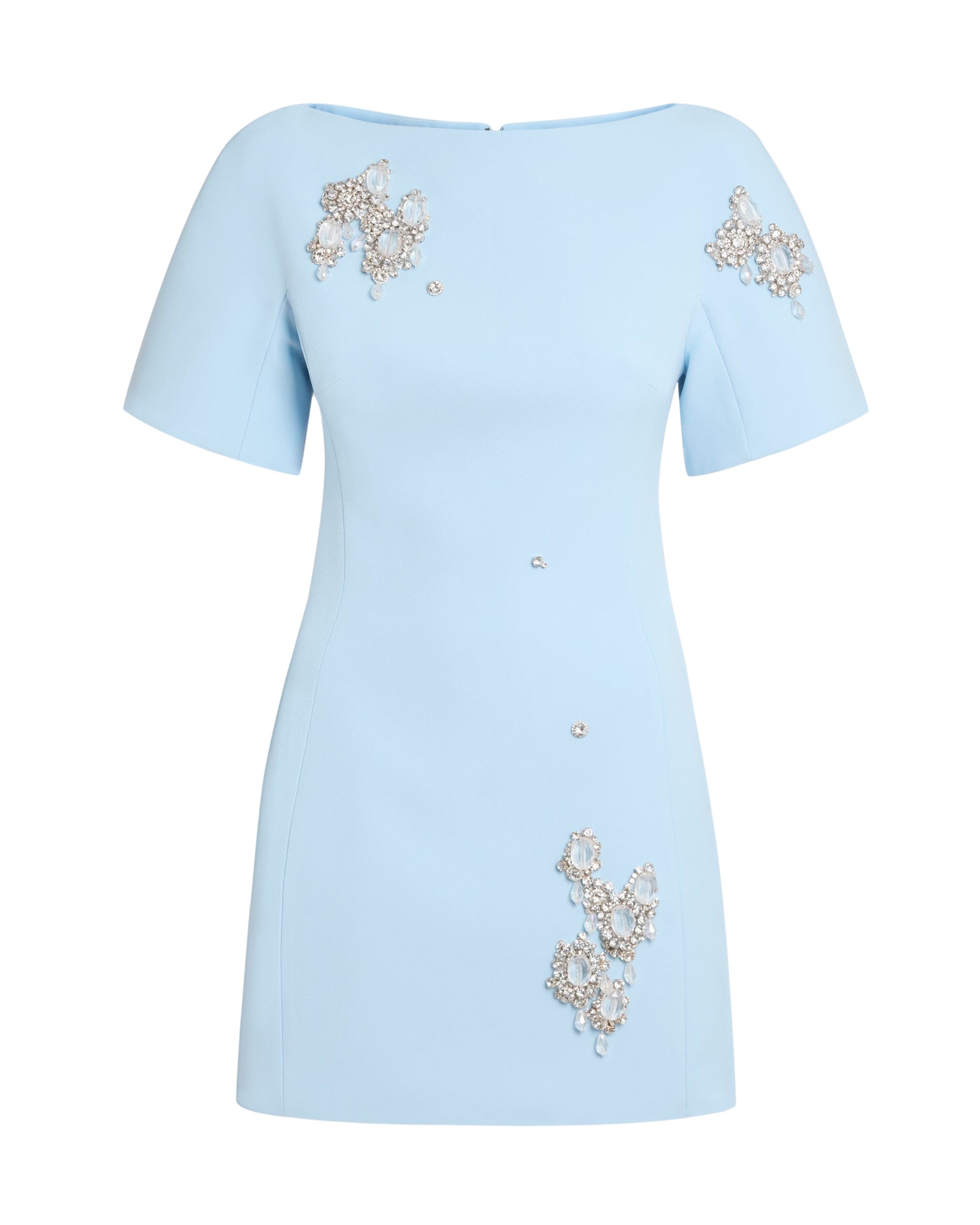 Safiyaa Lacin Pale Blue Short Dress