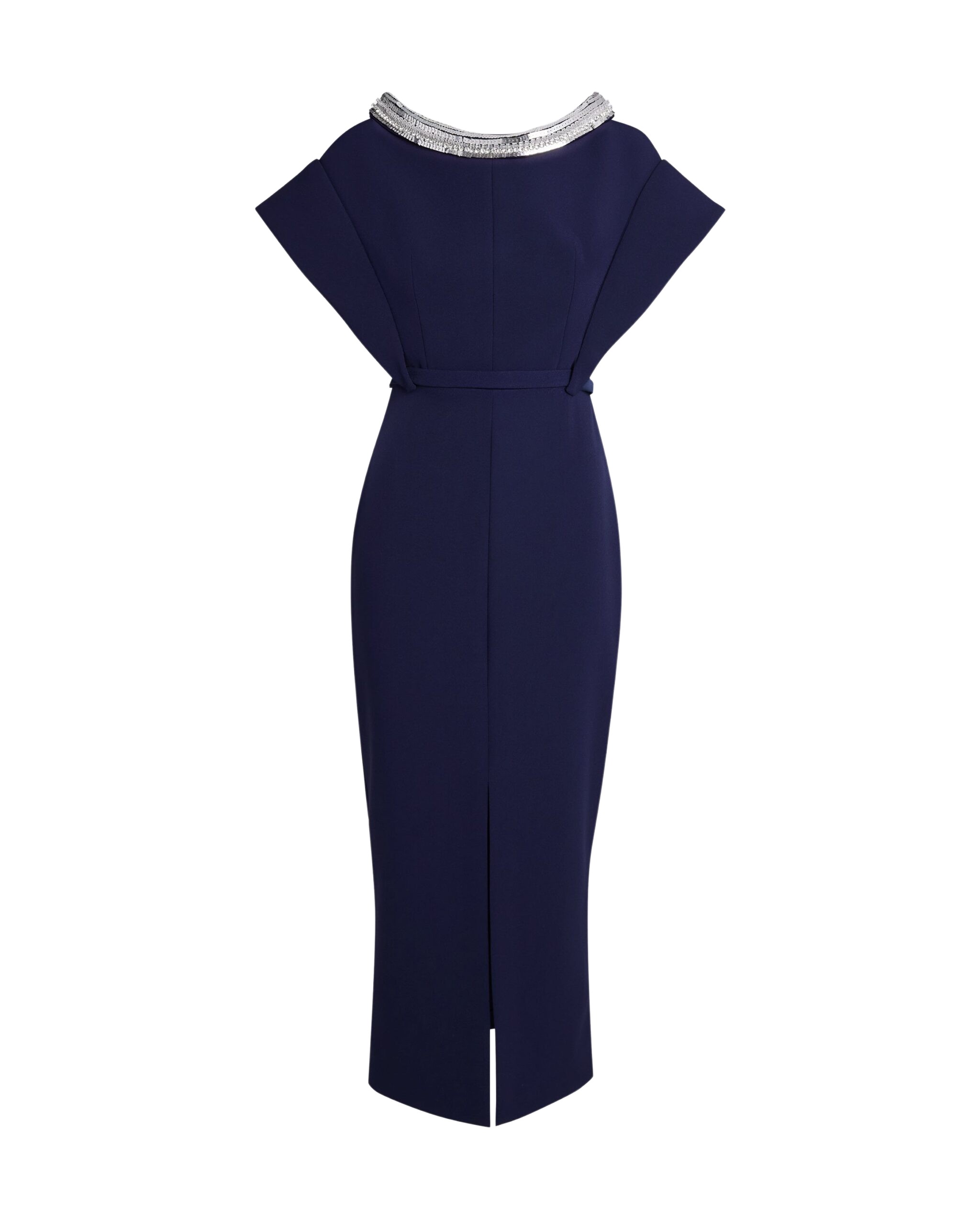 Safiyaa Meral Azurite Blue Embroidered Midi Dress