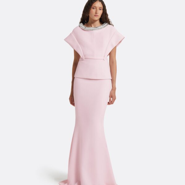 Safiyaa Silvia Barely Pink Embroidered Top, view 2