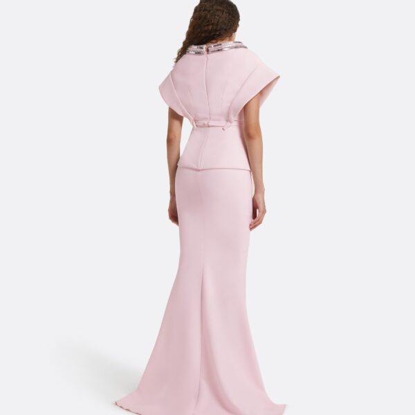 Safiyaa Silvia Barely Pink Embroidered Top, view 3