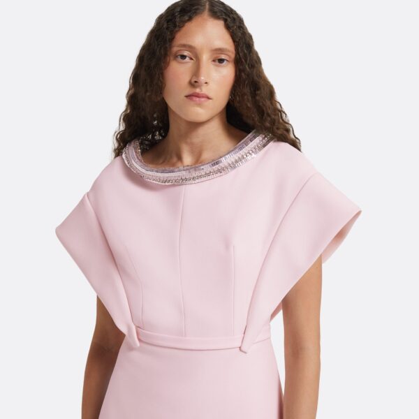 Safiyaa Silvia Barely Pink Embroidered Top, view 4